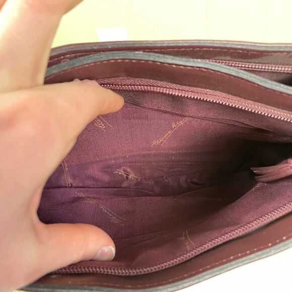 VTG Etienne Aigner Classic Dark Burgundy Leather Shoulder Bag Cross Body Purse - Picture 5 of 7